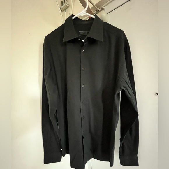 Men's Prada Stretch Cotton Shirt in Black - Picture 6 of 7
